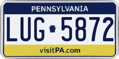 PA license plate LUG5872
