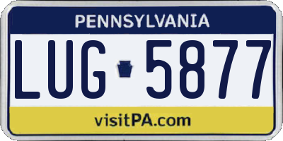 PA license plate LUG5877