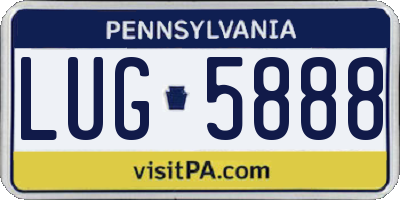 PA license plate LUG5888