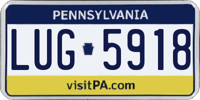 PA license plate LUG5918