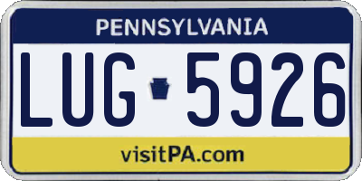 PA license plate LUG5926