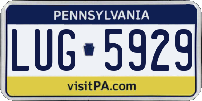 PA license plate LUG5929