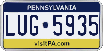 PA license plate LUG5935