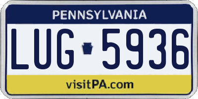 PA license plate LUG5936