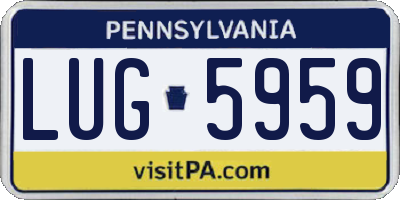 PA license plate LUG5959