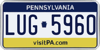 PA license plate LUG5960