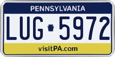 PA license plate LUG5972