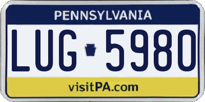 PA license plate LUG5980