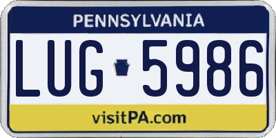 PA license plate LUG5986