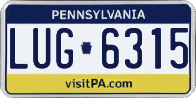 PA license plate LUG6315