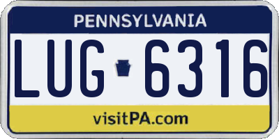 PA license plate LUG6316