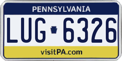 PA license plate LUG6326