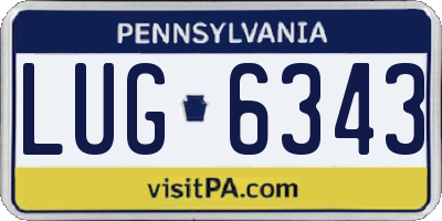 PA license plate LUG6343