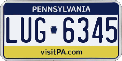 PA license plate LUG6345