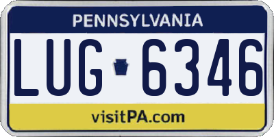 PA license plate LUG6346