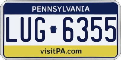 PA license plate LUG6355