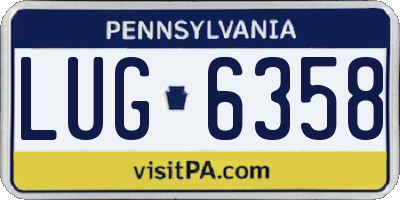 PA license plate LUG6358