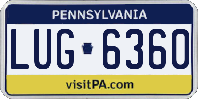 PA license plate LUG6360