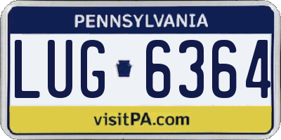 PA license plate LUG6364