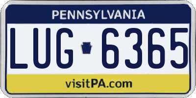 PA license plate LUG6365