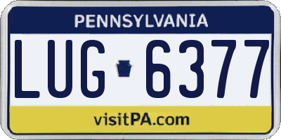 PA license plate LUG6377