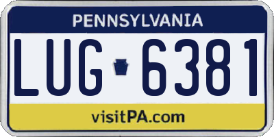 PA license plate LUG6381