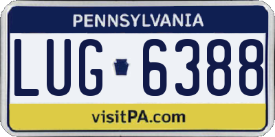 PA license plate LUG6388