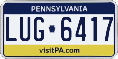 PA license plate LUG6417