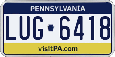 PA license plate LUG6418