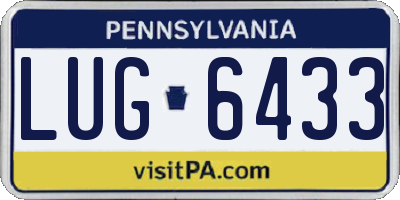 PA license plate LUG6433