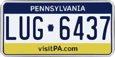 PA license plate LUG6437