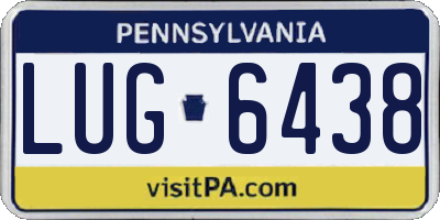 PA license plate LUG6438