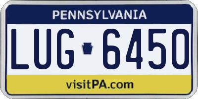 PA license plate LUG6450