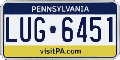 PA license plate LUG6451