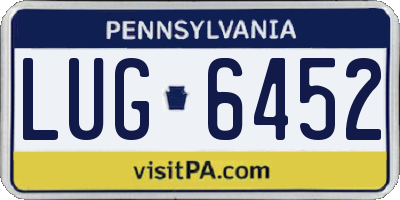 PA license plate LUG6452