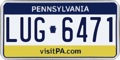 PA license plate LUG6471