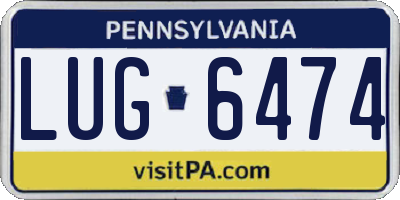PA license plate LUG6474