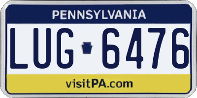 PA license plate LUG6476