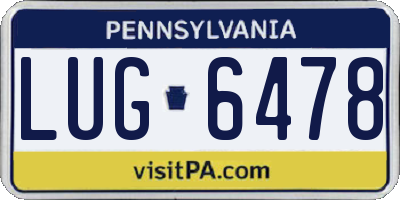 PA license plate LUG6478