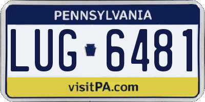 PA license plate LUG6481
