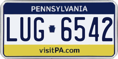 PA license plate LUG6542