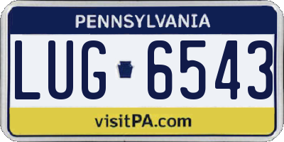 PA license plate LUG6543