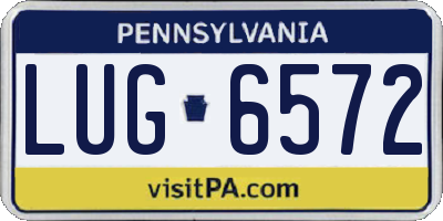 PA license plate LUG6572