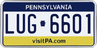 PA license plate LUG6601
