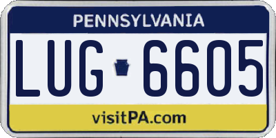 PA license plate LUG6605