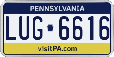 PA license plate LUG6616