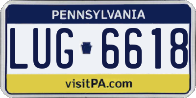 PA license plate LUG6618