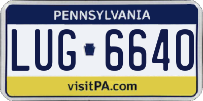 PA license plate LUG6640