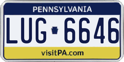 PA license plate LUG6646