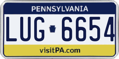 PA license plate LUG6654